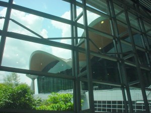 Protruding rooflets provide shade at Kuala Lumpur Airport